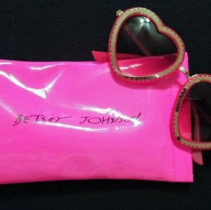 Betsey Johnson Black Gold Heart Sunglasses